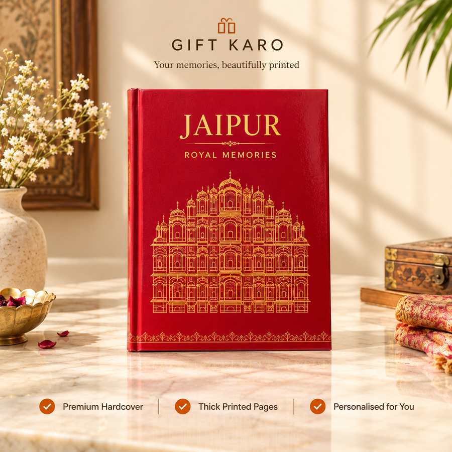 Jaipur Royal Memories red and gold hardcover photobook